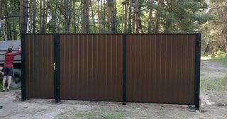 Купить распашные ворота из профнастила Когалым, цена от 2728 руб.